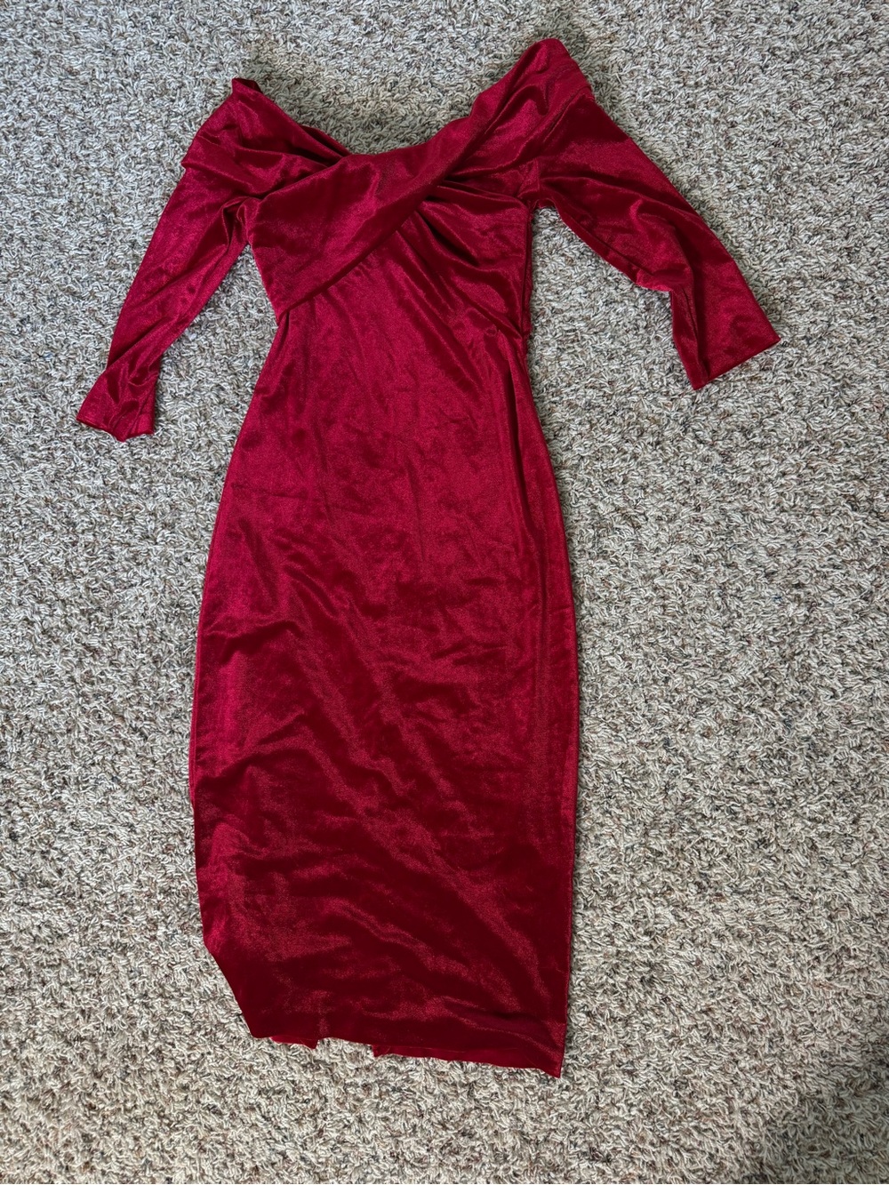 Zara velvet red midi dress size XS